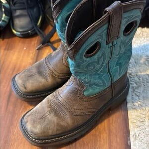 Brown and Teal Western Boots